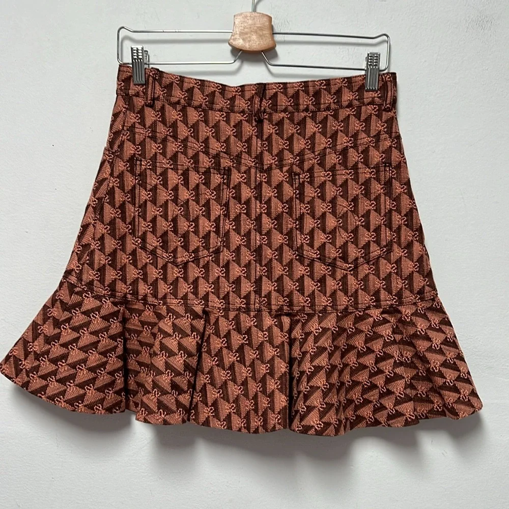 Sandro Pauline flounce hem cotton blend Skirt NWT size 38